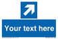 MV7936: Custom Mandatory directional sign, blue arrow up and right