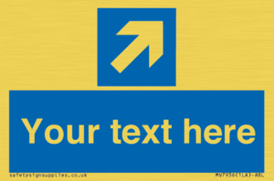 MV7936: Custom Mandatory directional sign, blue arrow up and right