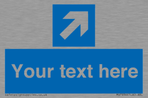 MV7936: Custom Mandatory directional sign, blue arrow up and right