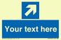 MV7936: Custom Mandatory directional sign, blue arrow up and right