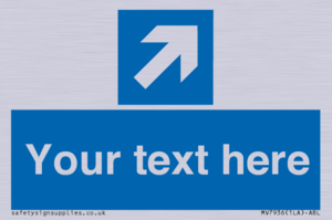 MV7936: Custom Mandatory directional sign, blue arrow up and right