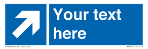 MV7936: Custom Mandatory directional sign, blue arrow up and right