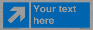MV7936: Custom Mandatory directional sign, blue arrow up and right