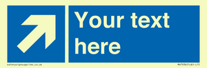 MV7936: Custom Mandatory directional sign, blue arrow up and right