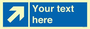 MV7936: Custom Mandatory directional sign, blue arrow up and right