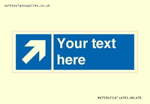 MV7936: Custom Mandatory directional sign, blue arrow up and right
