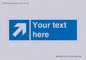 MV7936: Custom Mandatory directional sign, blue arrow up and right