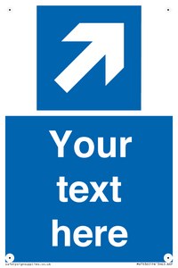 MV7936: Custom Mandatory directional sign, blue arrow up and right
