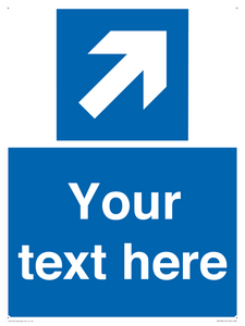 MV7936: Custom Mandatory directional sign, blue arrow up and right