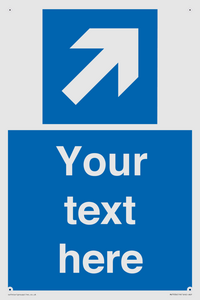 MV7936: Custom Mandatory directional sign, blue arrow up and right