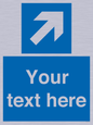 MV7936: Custom Mandatory directional sign, blue arrow up and right