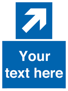 MV7936: Custom Mandatory directional sign, blue arrow up and right