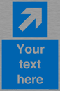 MV7936: Custom Mandatory directional sign, blue arrow up and right