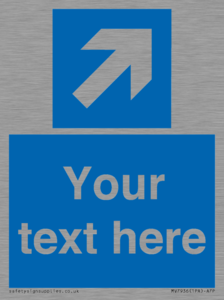 MV7936: Custom Mandatory directional sign, blue arrow up and right