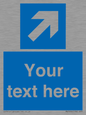MV7936: Custom Mandatory directional sign, blue arrow up and right