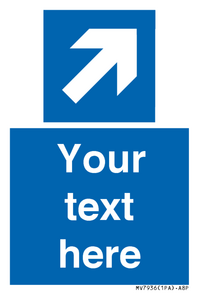 MV7936: Custom Mandatory directional sign, blue arrow up and right