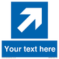 MV7936: Custom Mandatory directional sign, blue arrow up and right