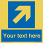 MV7936: Custom Mandatory directional sign, blue arrow up and right
