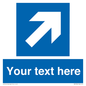 MV7936: Custom Mandatory directional sign, blue arrow up and right