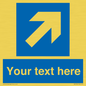 MV7936: Custom Mandatory directional sign, blue arrow up and right