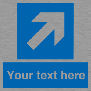 MV7936: Custom Mandatory directional sign, blue arrow up and right