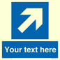 MV7936: Custom Mandatory directional sign, blue arrow up and right
