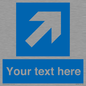 MV7936: Custom Mandatory directional sign, blue arrow up and right