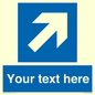 MV7936: Custom Mandatory directional sign, blue arrow up and right