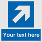 MV7936: Custom Mandatory directional sign, blue arrow up and right