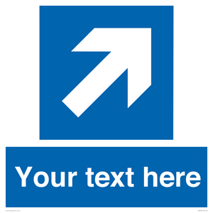 MV7936: Custom Mandatory directional sign, blue arrow up and right