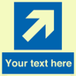 MV7936: Custom Mandatory directional sign, blue arrow up and right