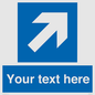 MV7936: Custom Mandatory directional sign, blue arrow up and right