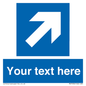 MV7936: Custom Mandatory directional sign, blue arrow up and right