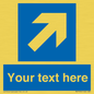 MV7936: Custom Mandatory directional sign, blue arrow up and right