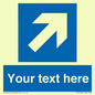 MV7936: Custom Mandatory directional sign, blue arrow up and right