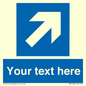 MV7936: Custom Mandatory directional sign, blue arrow up and right