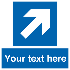 MV7936: Custom Mandatory directional sign, blue arrow up and right