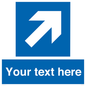 MV7936: Custom Mandatory directional sign, blue arrow up and right