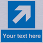 MV7936: Custom Mandatory directional sign, blue arrow up and right