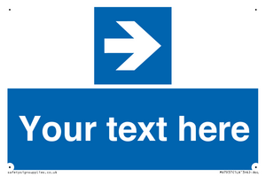 MV7937: Custom Mandatory directional sign, blue arrow right