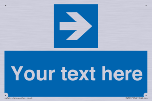 MV7937: Custom Mandatory directional sign, blue arrow right