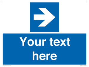 MV7937: Custom Mandatory directional sign, blue arrow right