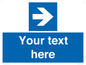 MV7937: Custom Mandatory directional sign, blue arrow right