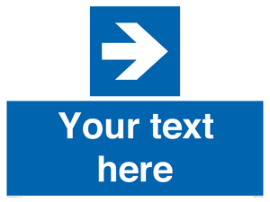 MV7937: Custom Mandatory directional sign, blue arrow right