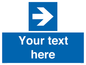 MV7937: Custom Mandatory directional sign, blue arrow right