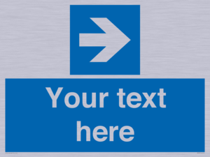MV7937: Custom Mandatory directional sign, blue arrow right