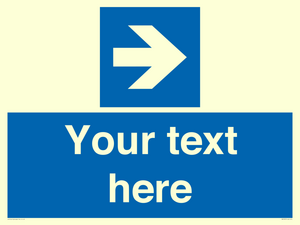 MV7937: Custom Mandatory directional sign, blue arrow right