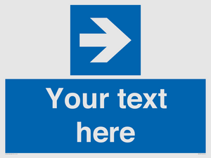 MV7937: Custom Mandatory directional sign, blue arrow right