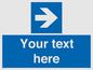 MV7937: Custom Mandatory directional sign, blue arrow right