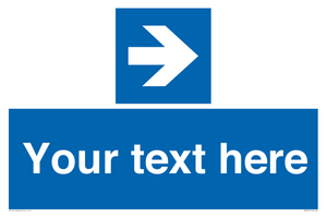 MV7937: Custom Mandatory directional sign, blue arrow right